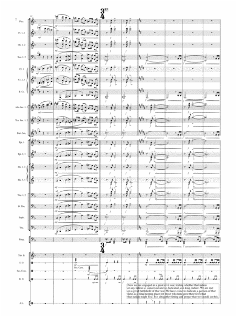 The Gettysburg Address w. Narrator Full Orchestra scores gallery preview page 3