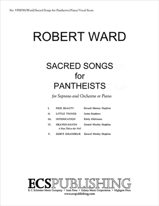 Sacred Songs for Pantheists (Piano/Vocal Score)