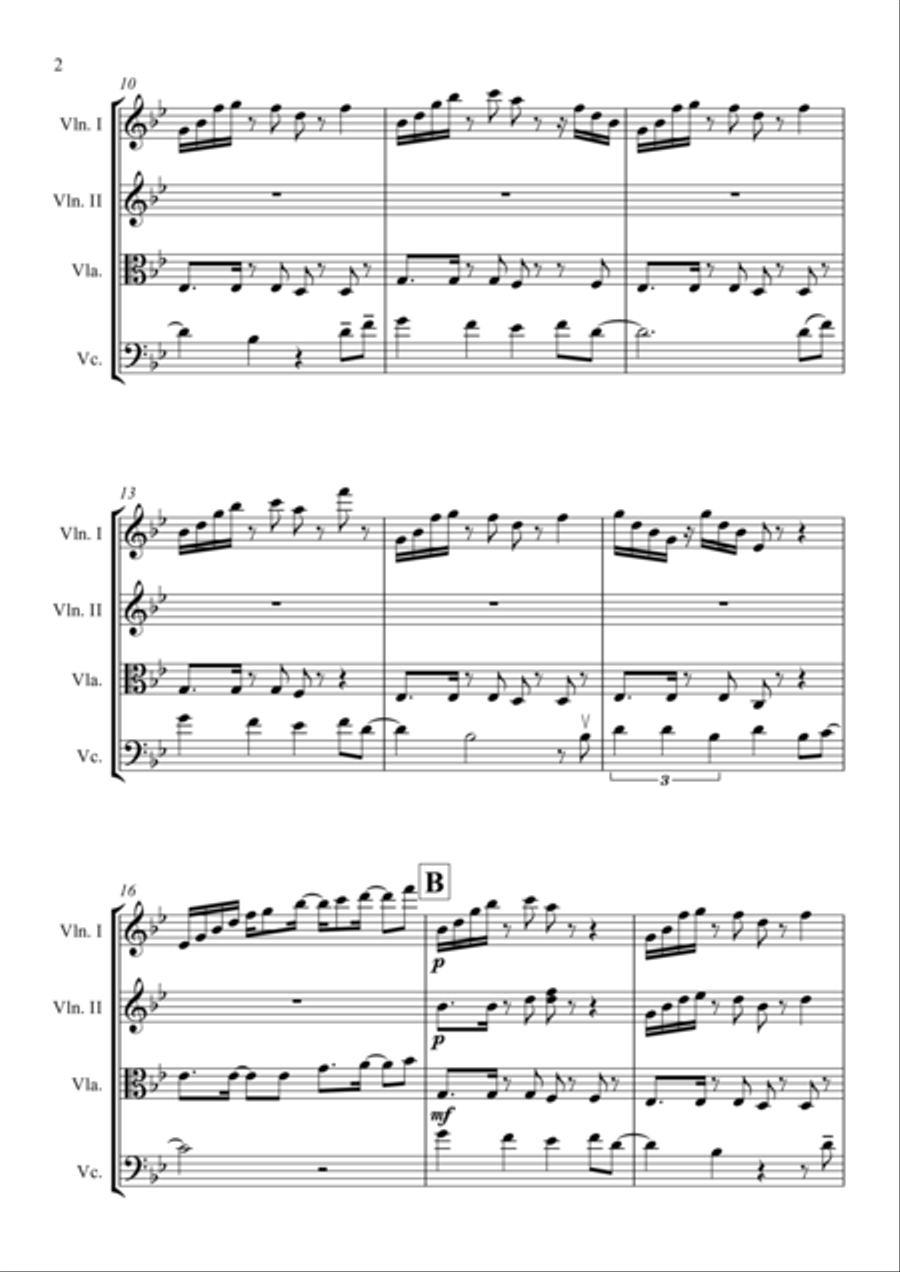 Rather Be String Quartet scores gallery preview page 2