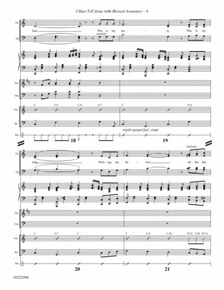 I Must Tell Jesus with Blessed Assurance - Brass and Rhythm Score/Parts image number null