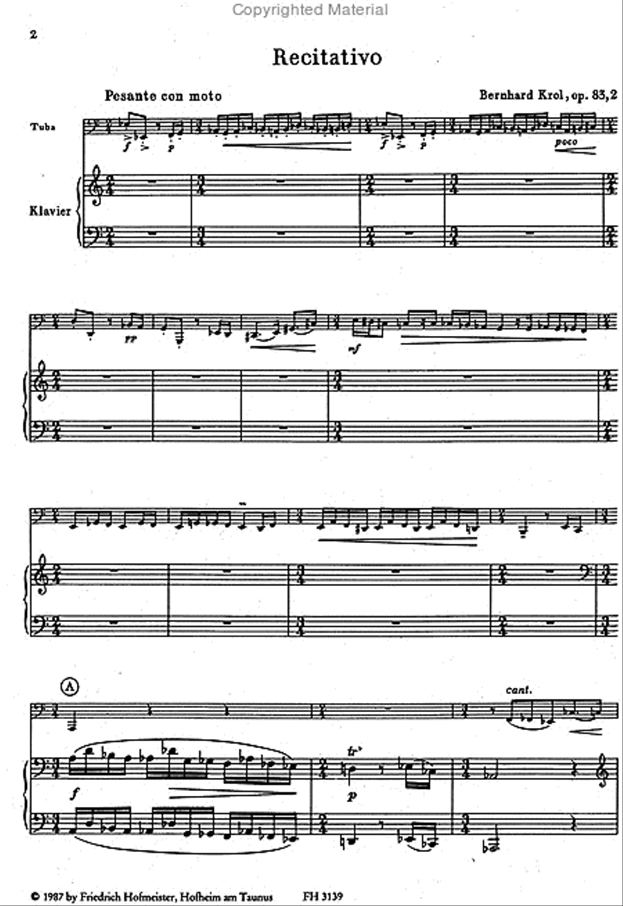 Recitativ und Burla, op. 83/2 Tuba scores gallery preview page 2