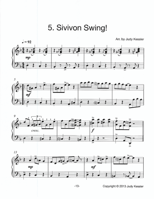 Book cover for Sivivon Swing for piano