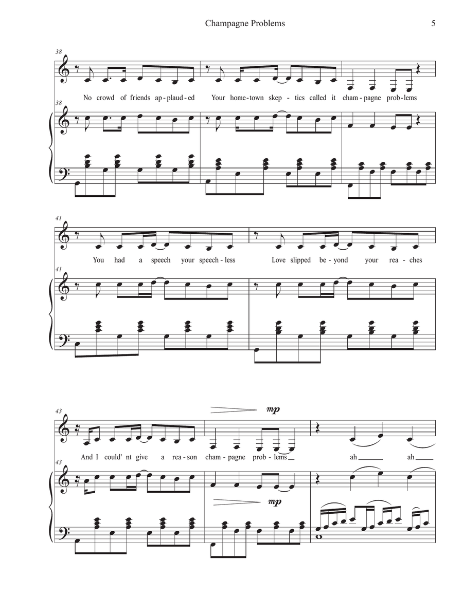 Champagne Problems Champagne Problems Voice Solo scores gallery preview page 5