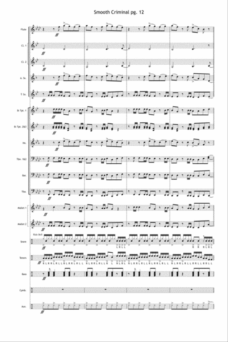 Smooth Criminal Marching Band scores gallery preview page 13