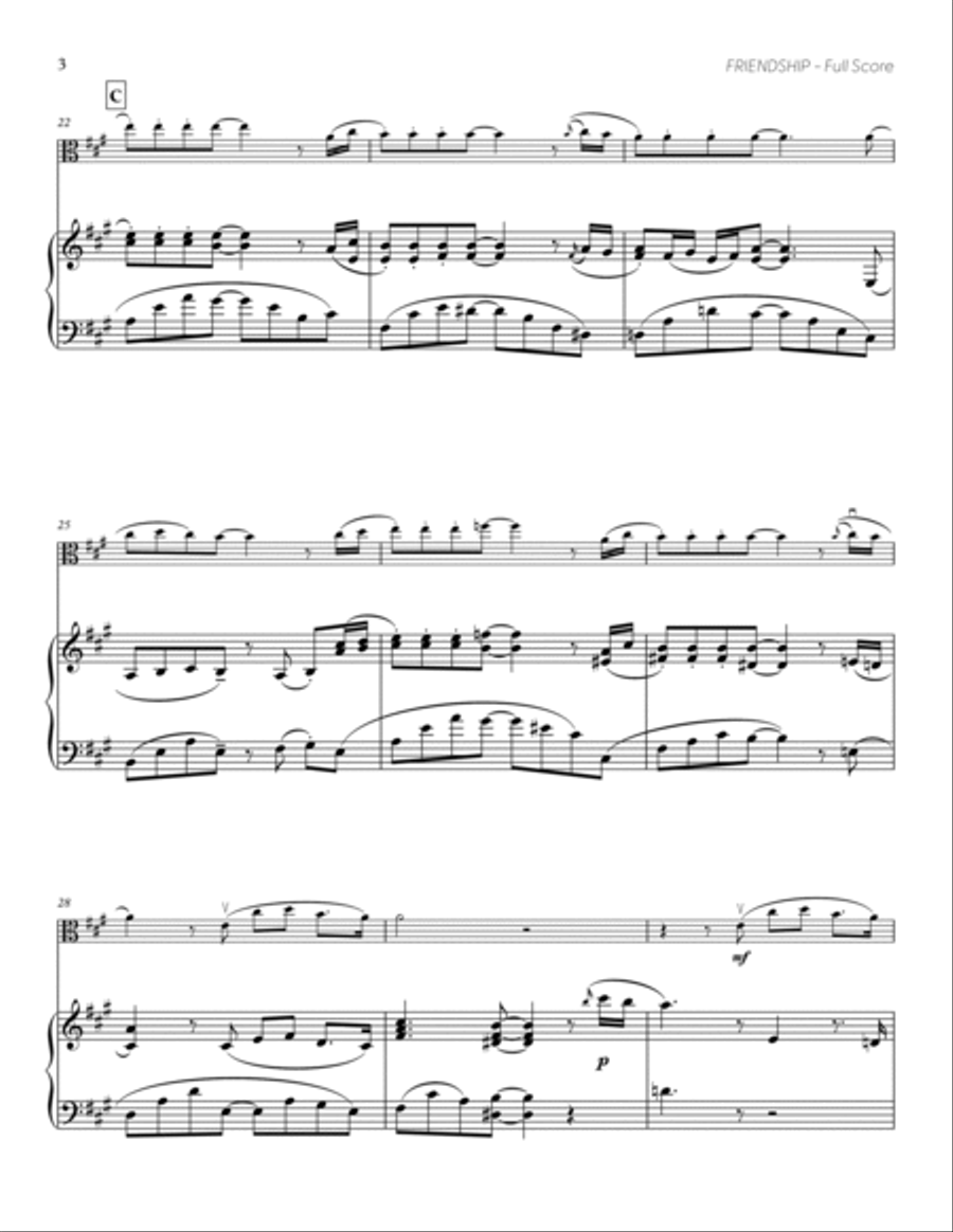 Friendship (from DELTARUNE) (for Solo Viola with Piano Accompaniment) Piano Accompaniment scores gallery preview page 4