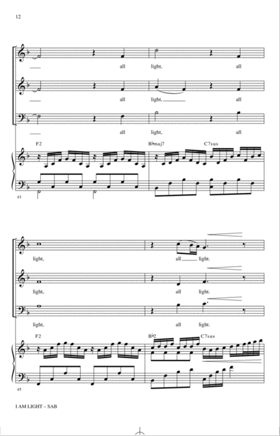 I Am Light (arr. Mark Hayes and Kimberly Lilley) 3-Part scores gallery preview page 11