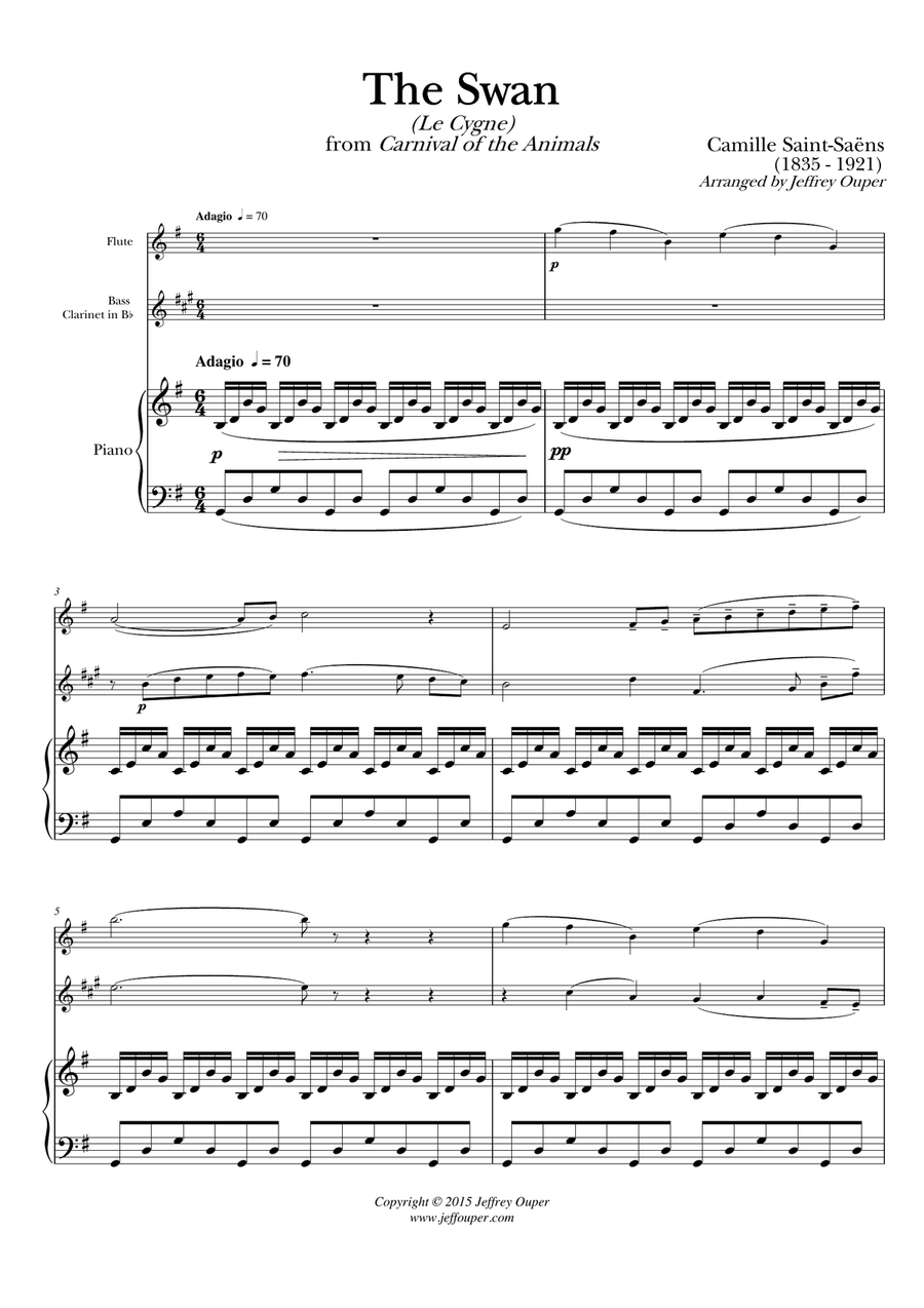 The Swan (Le Cygne) Small Ensemble scores gallery preview page 1