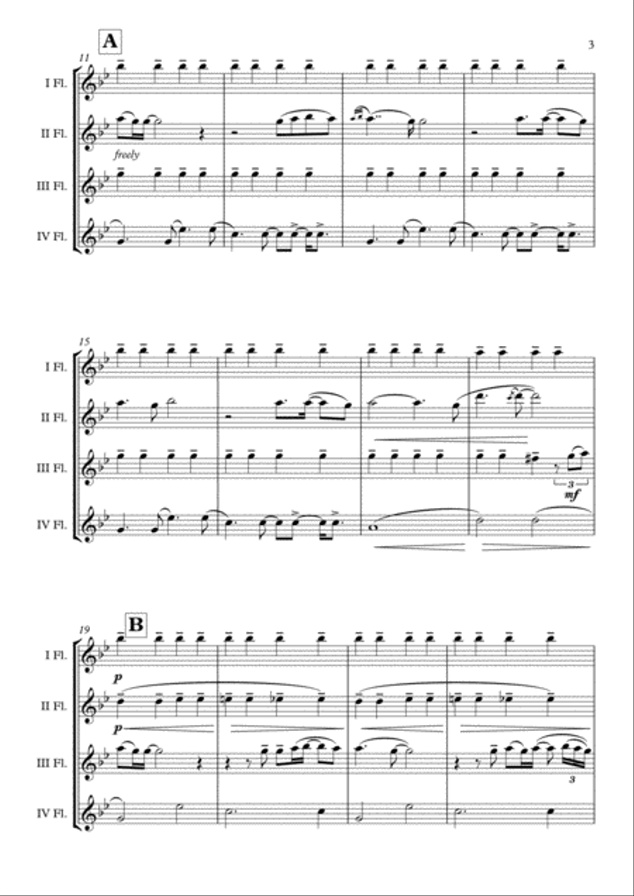 Skyfall Flute Quartet scores gallery preview page 4