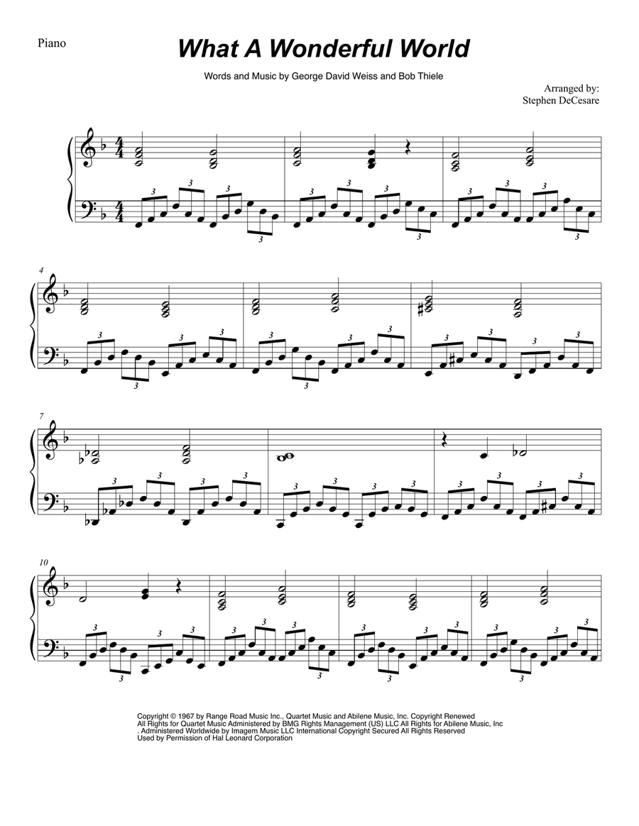 What A Wonderful World Saxophone Quintet scores gallery preview page 6