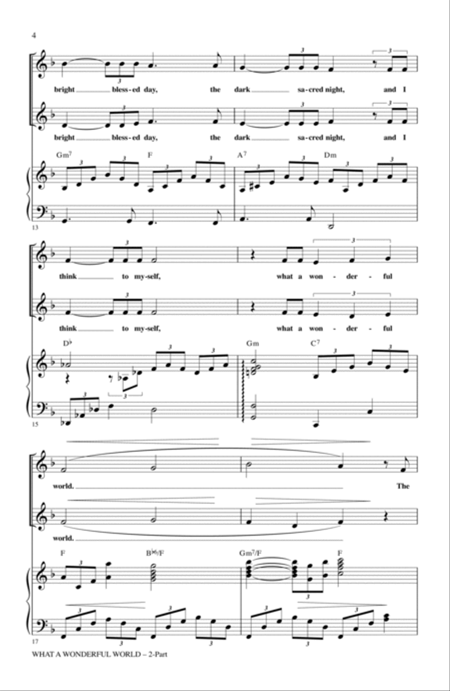 What A Wonderful World (arr. Mark Brymer) 2-Part scores gallery preview page 3