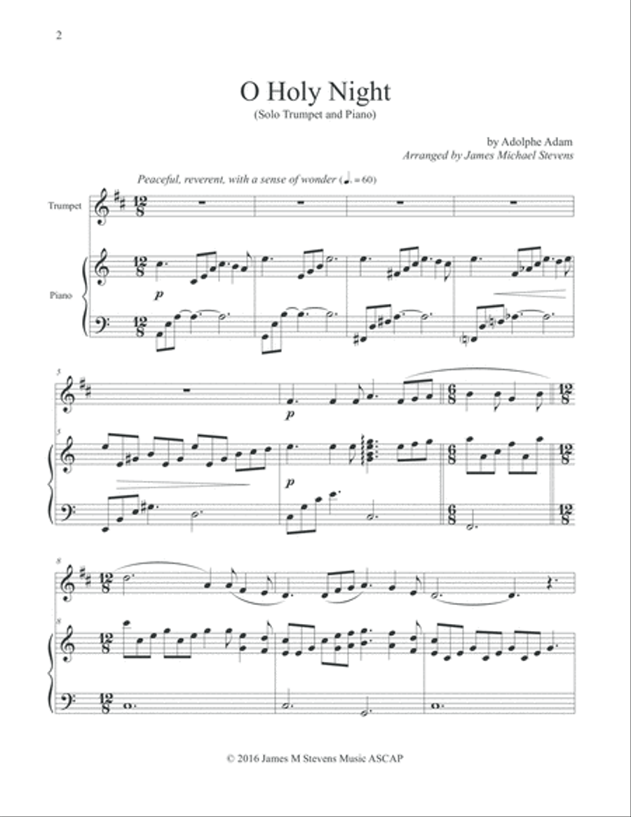O Holy Night - Solo Trumpet Trumpet Solo scores gallery preview page 2