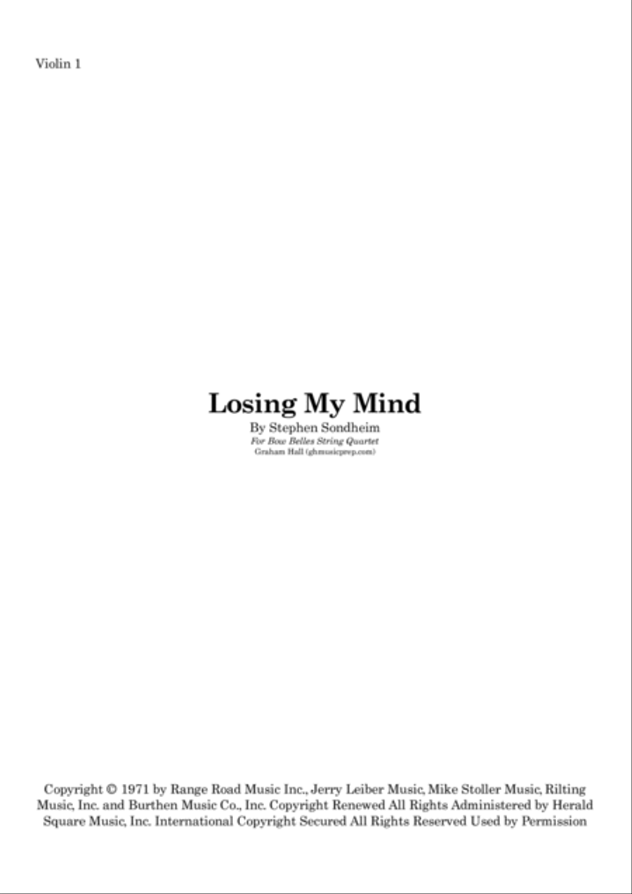 Losing My Mind String Quartet scores gallery preview page 5
