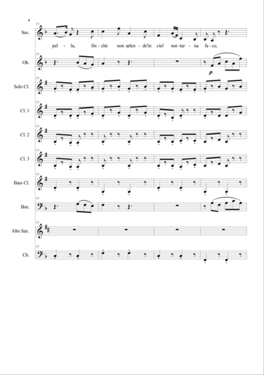 Lascia ch'io pianga for soprano and concert band Concert Band scores gallery preview page 4