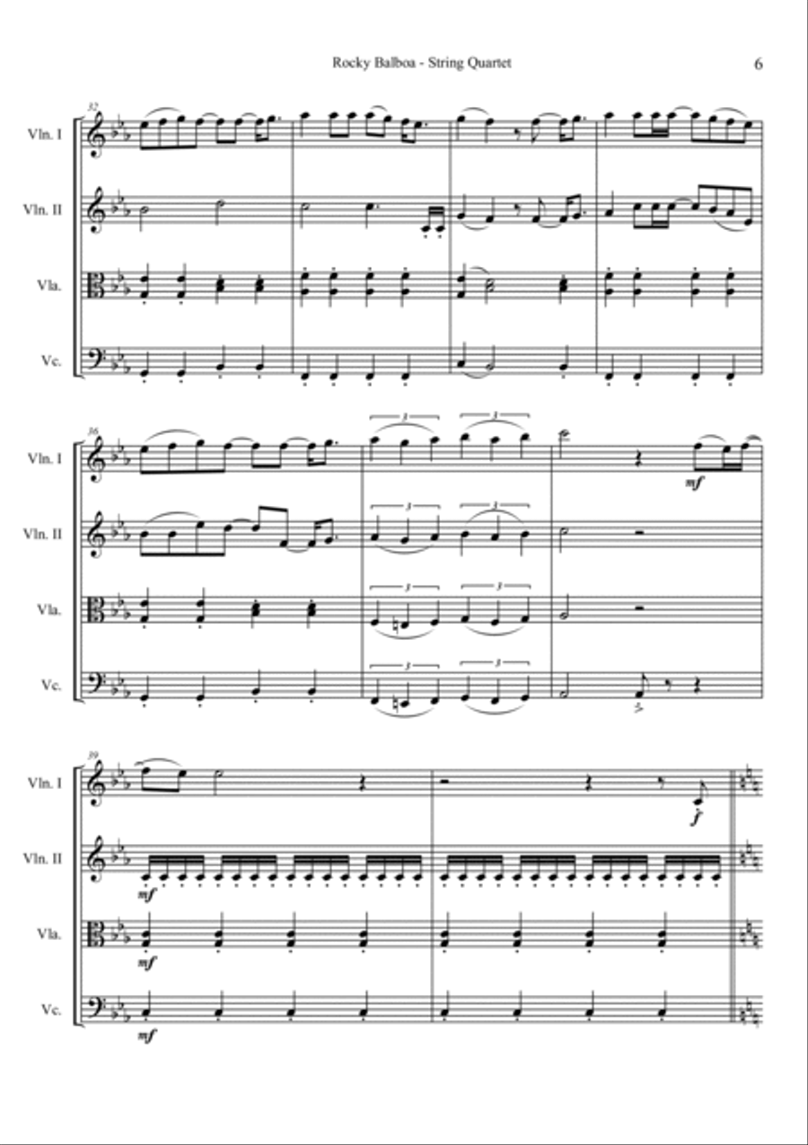 Rocky Balboa String Quartet scores gallery preview page 6
