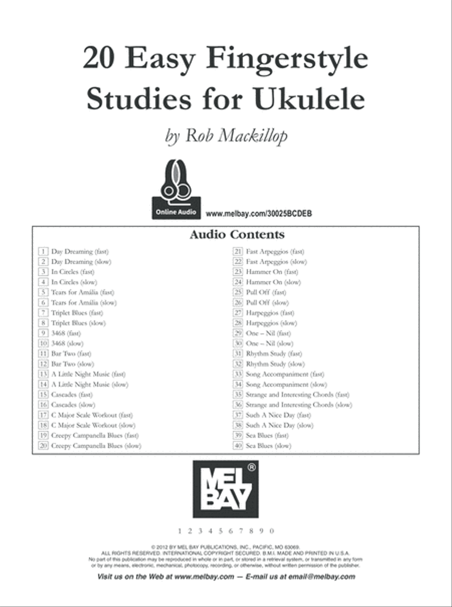 20 Easy Fingerstyle Studies For Ukulele image number null