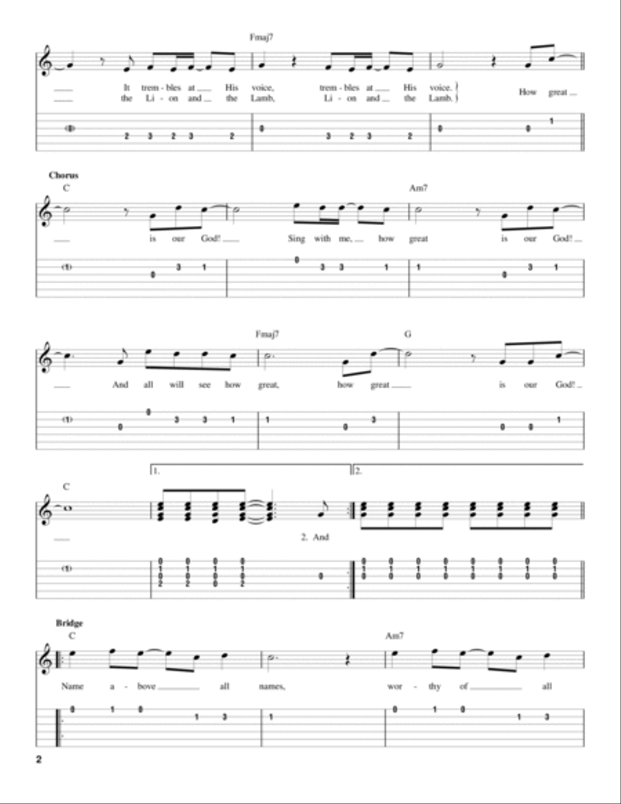 How Great Is Our God Guitar Tablature scores gallery preview page 2