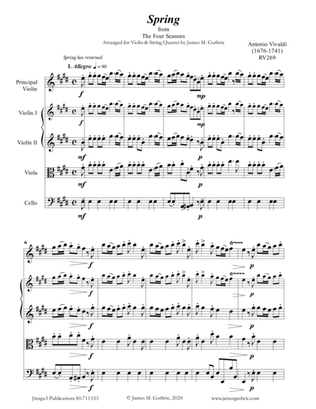 Vivaldi: The Four Seasons Complete for Violin & String Quartet