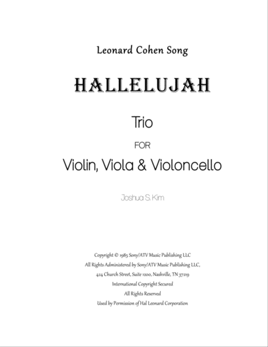 Hallelujah Small Ensemble scores gallery preview page 1