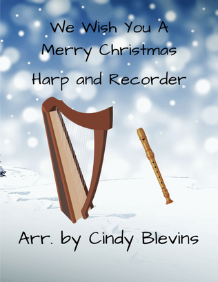 Book cover for We Wish You A Merry Christmas, Harp and Recorder