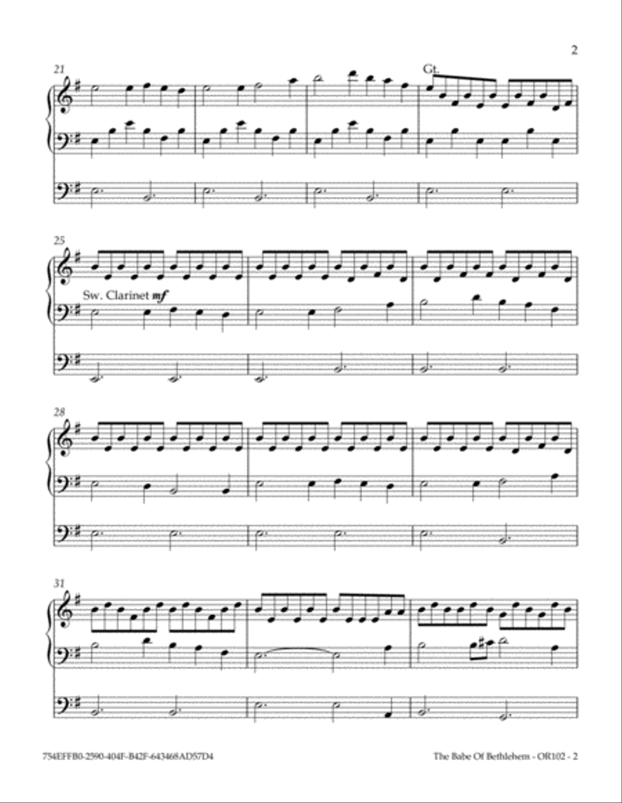 The Babe Of Bethlehem Organ Solo scores gallery preview page 3