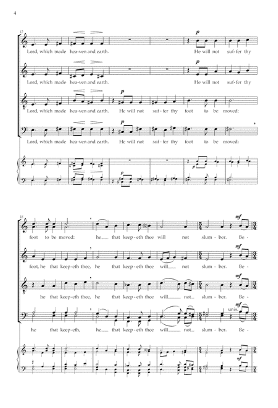 I will lift up mine eyes from Every purpose under the heaven 4-Part scores gallery preview page 4