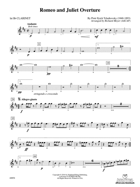 Romeo and Juliet Overture: 1st B-flat Clarinet