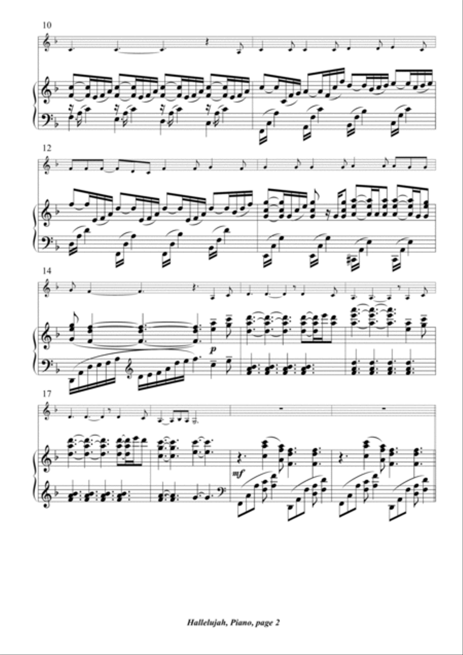 Hallelujah Hallelujah Piano Trio scores gallery preview page 2