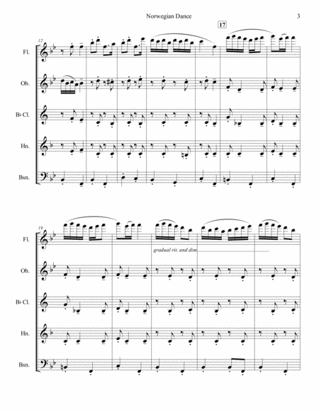 Norwegian Dance Opus 35, No. 2 for Woodwind Quintet image number null