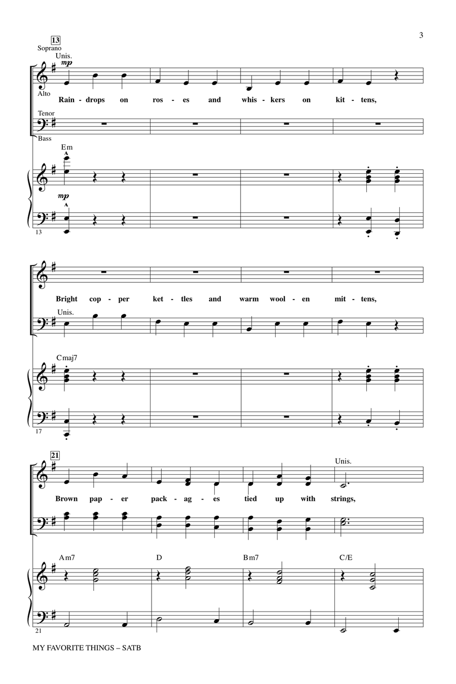 My Favorite Things (from The Sound Of Music) 4-Part scores gallery preview page 2
