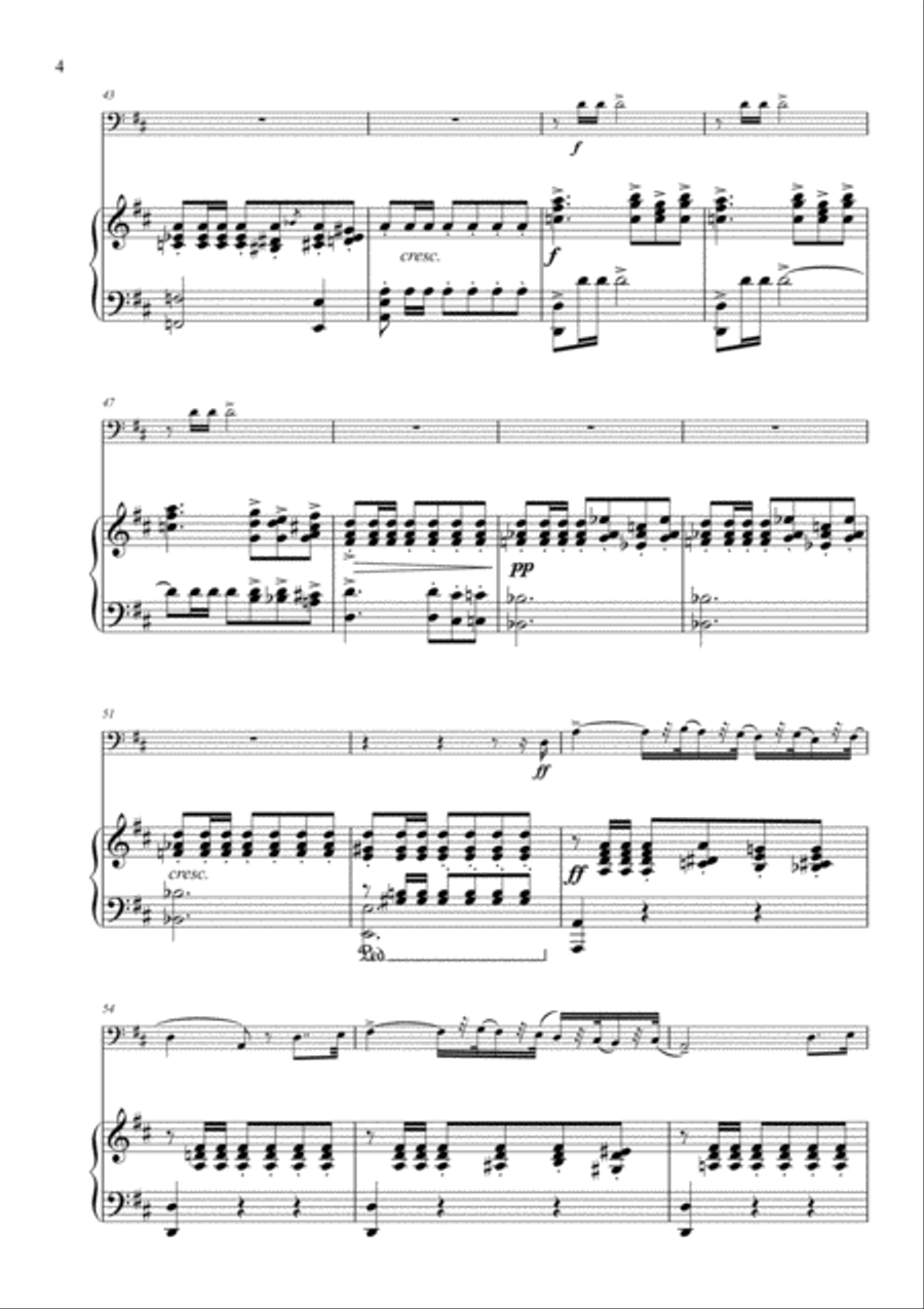 Bolero from Five Spanish Dances arranged for Bassoon and Piano Bassoon Solo scores gallery preview page 6