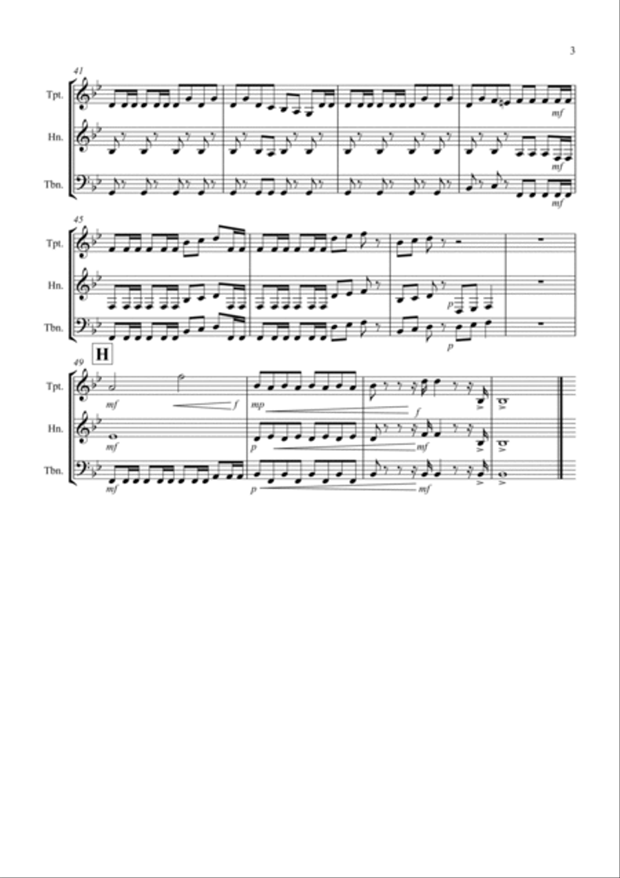 William Tell Overture for Brass Trio Brass Trio scores gallery preview page 3