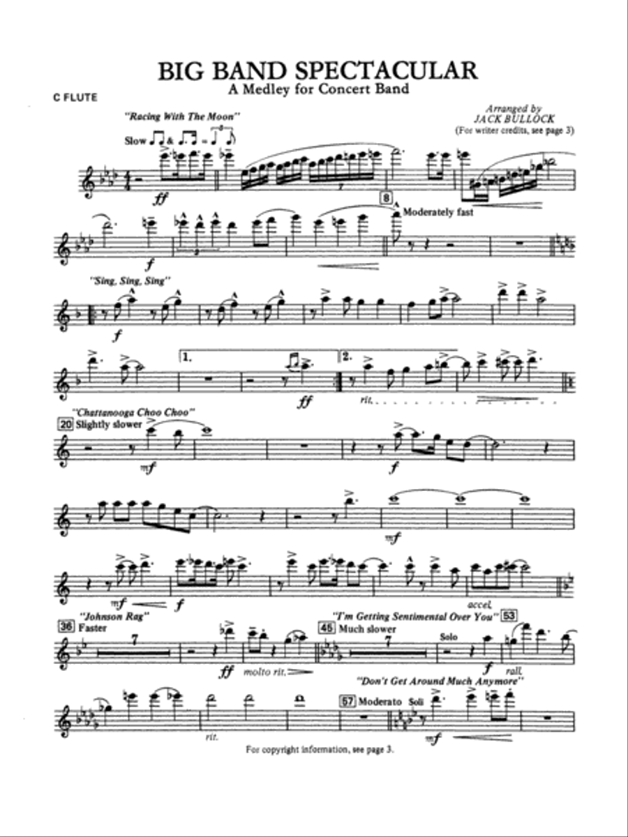 Big Band Spectacular: Flute Concert Band scores gallery preview page 1