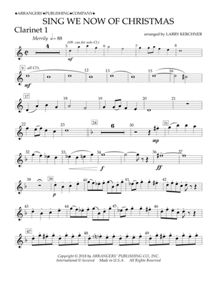 Sing We Now of Christmas (arr. Larry Kerchner) - Bb Clarinet 1