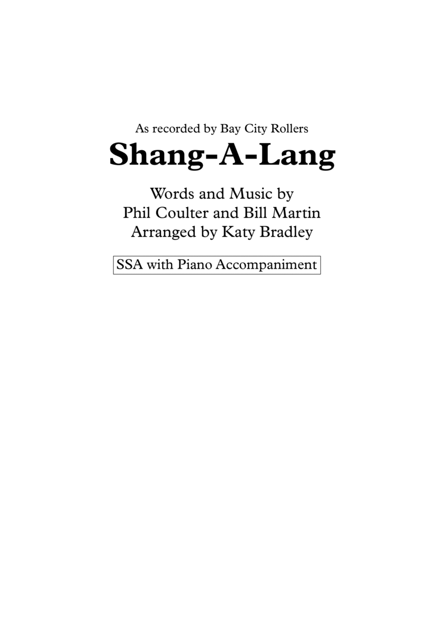 Shang-a-lang Shang-a-lang SSA scores gallery preview page 1