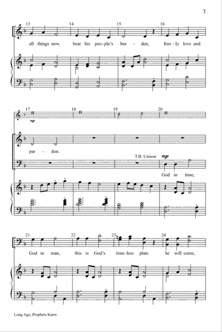 Long Ago, Prophets Knew 4-Part scores gallery preview page 3