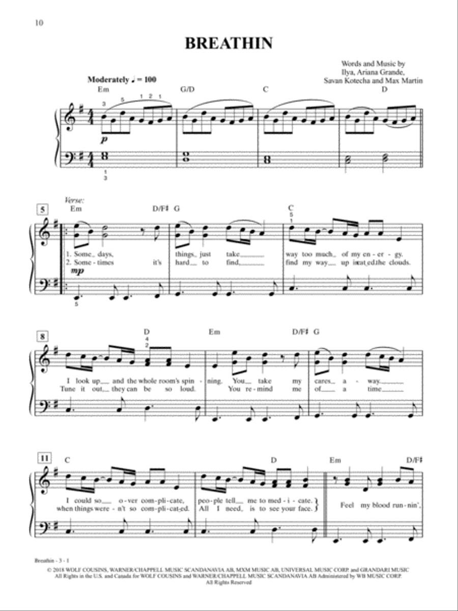 2019 Greatest Pop & Movie Hits Easy Piano scores gallery preview page 4