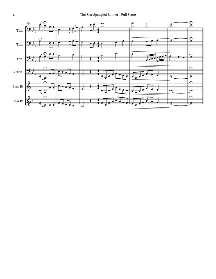 The Star Spangled Banner - trombone quartet Brass Quartet scores gallery preview page 4
