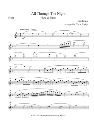 All Through The Night (Flute & Piano) Flute part