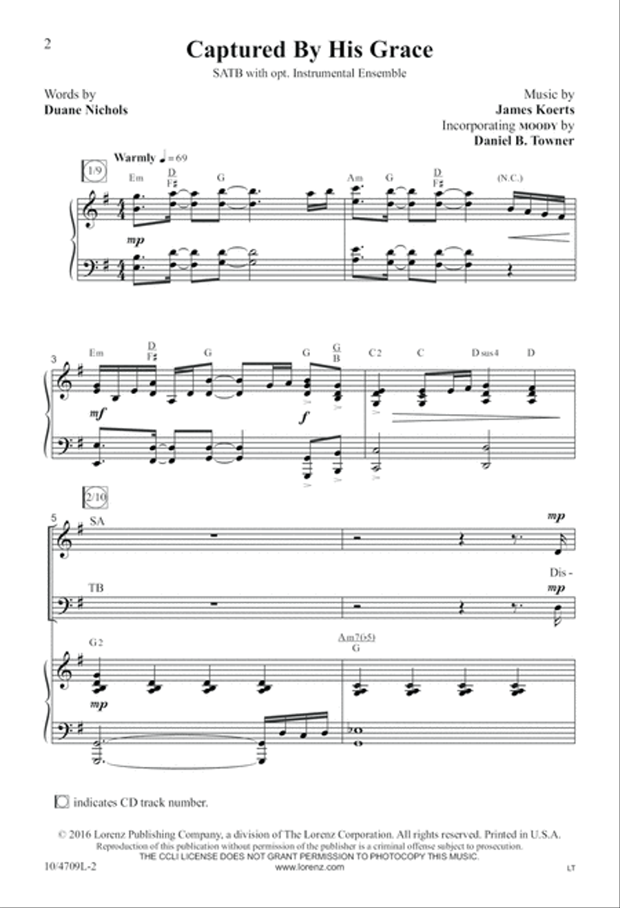 Captured by His Grace 4-Part scores gallery preview page 2