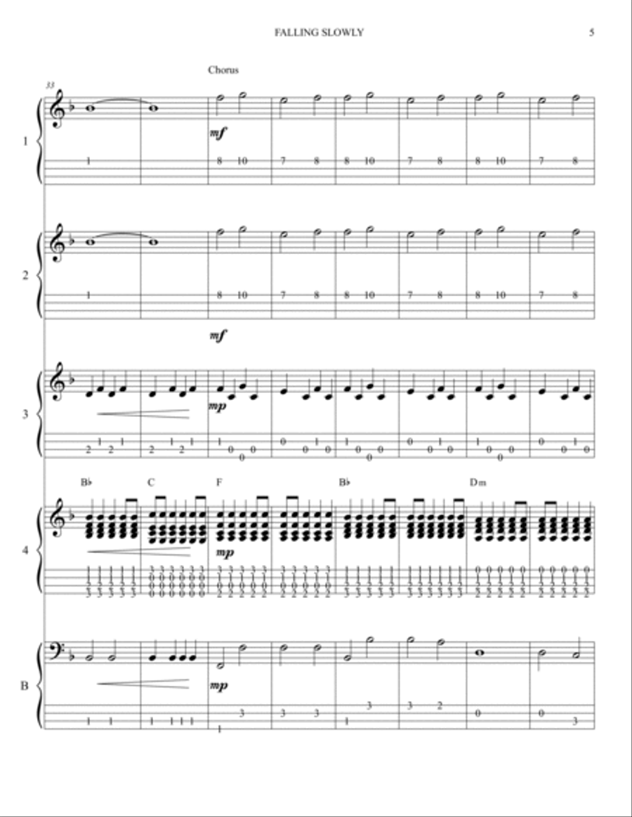 Te Prometo (falling Slowly) Ukulele scores gallery preview page 6