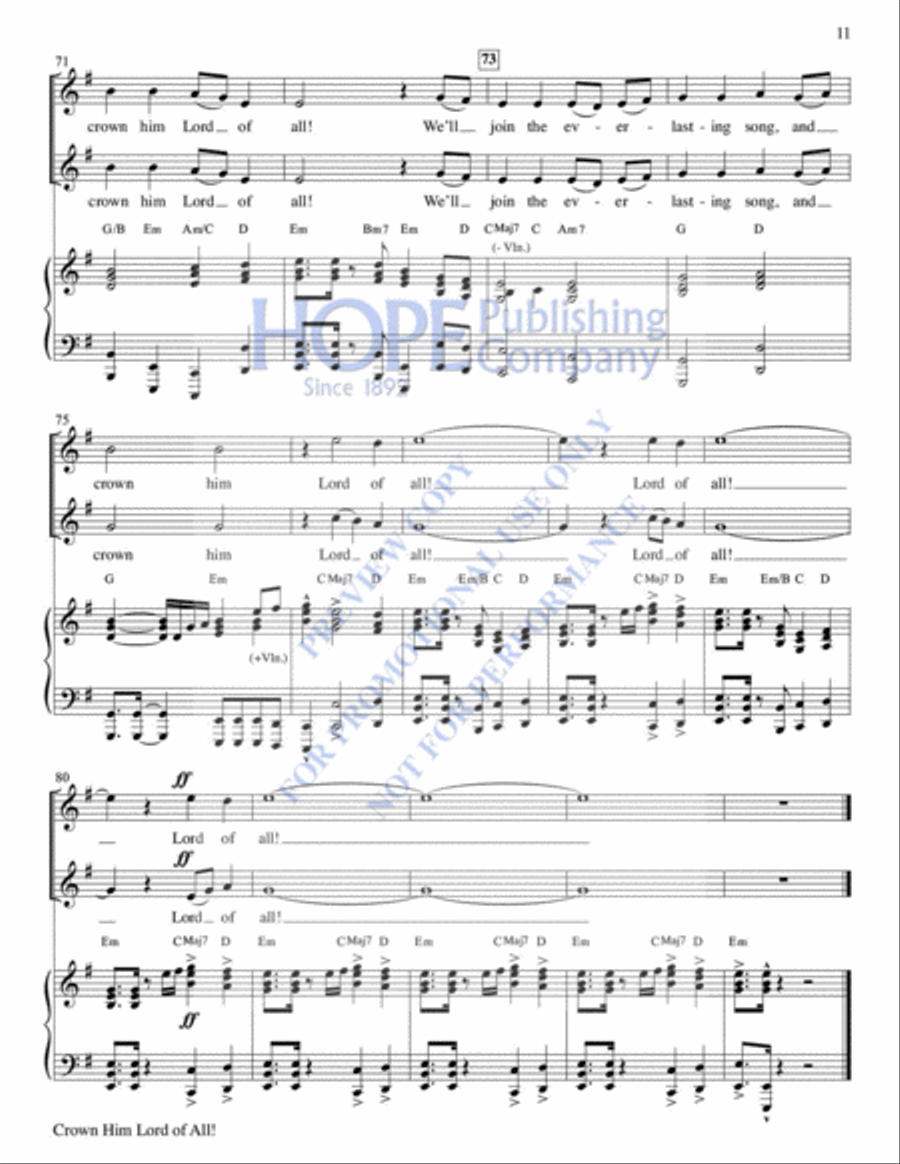Crown Him Lord of All! Violin scores gallery preview page 12