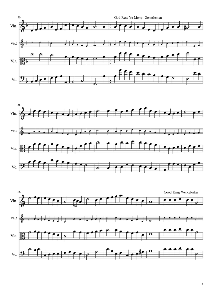 Christmas Carol Medley for String Trio - The 9 minutes of Christmas String Trio scores gallery preview page 3