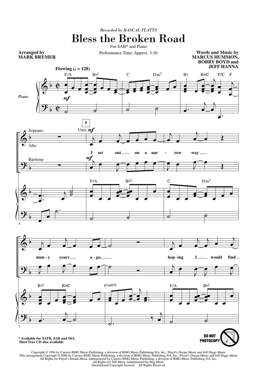 Bless The Broken Road 3-Part scores gallery preview page 1