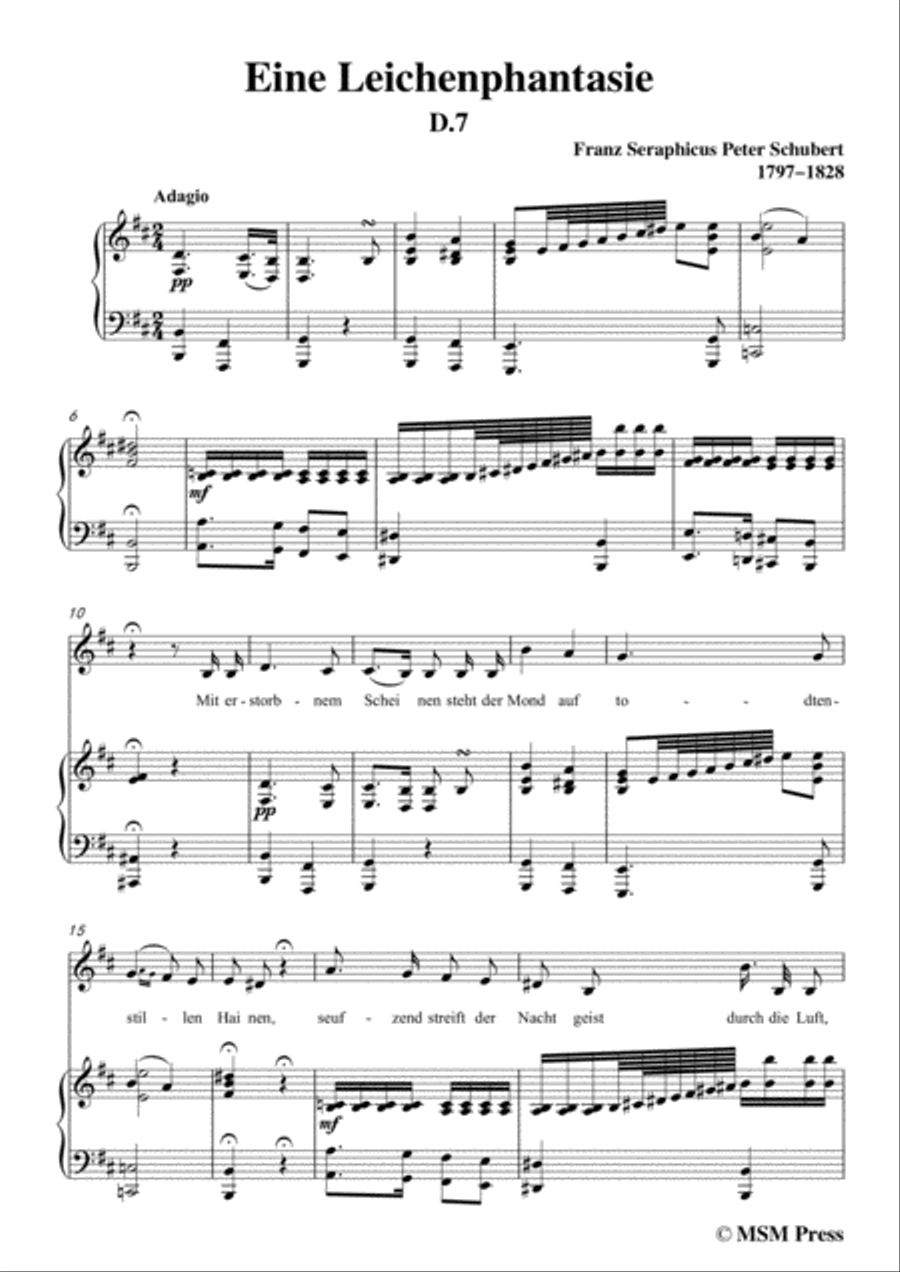 Schubert-Eine Leichenphantasie,D.7,in b minor,for Voice&Piano Voice scores gallery preview page 3