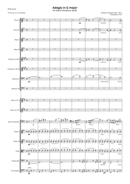 Bargiel - Adagio in G major for Cello & Orchestra, Op.38