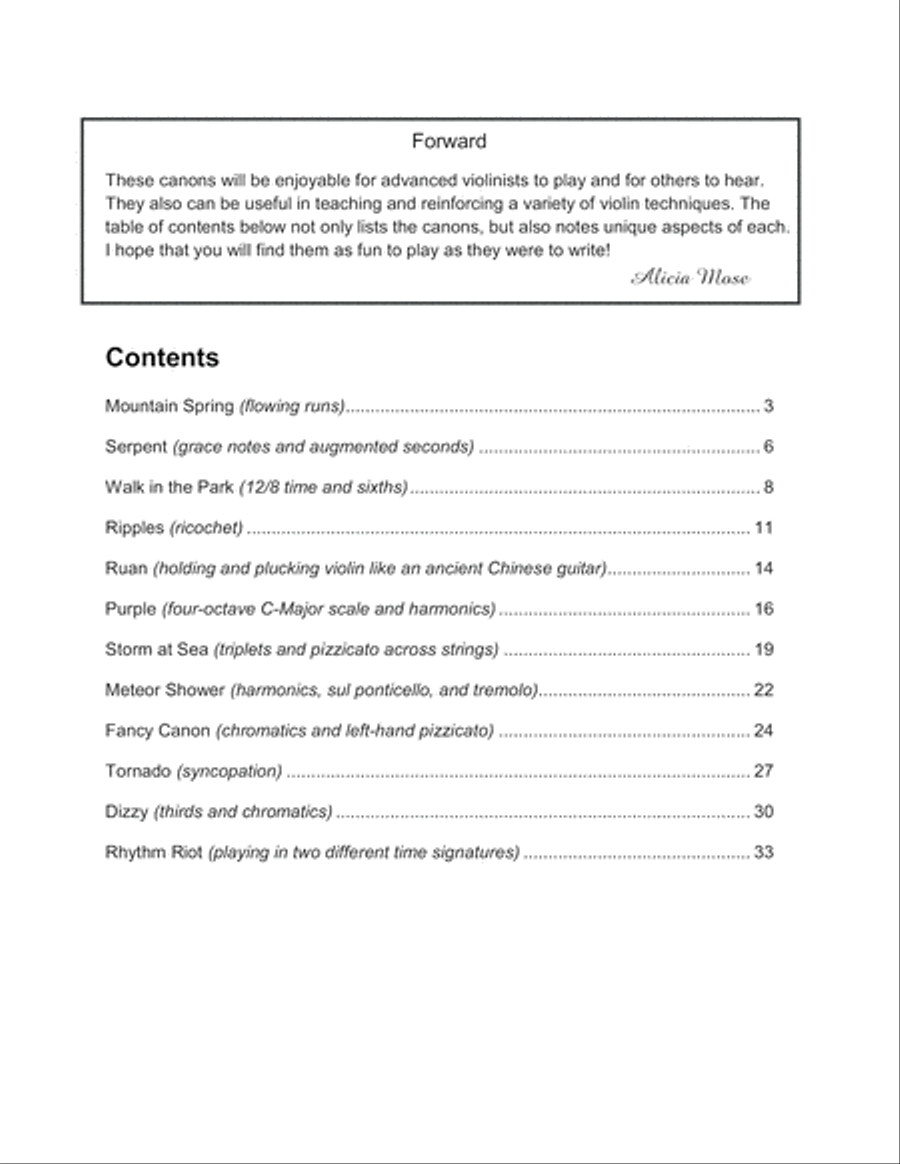 Twelve Canons for Two Violins String Duet scores gallery preview page 2