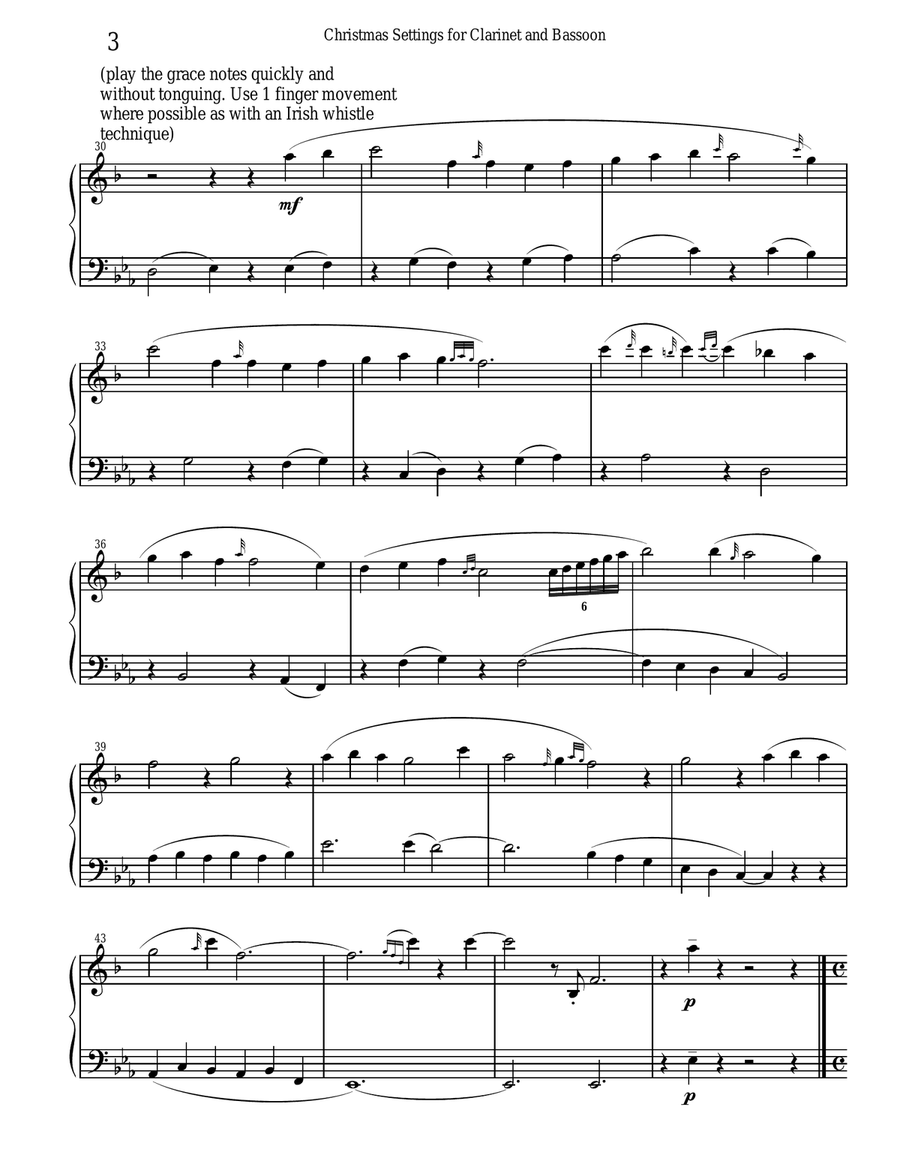 Christmas Settings for Clarinet and Bassoon Duet Woodwind Duet scores gallery preview page 4