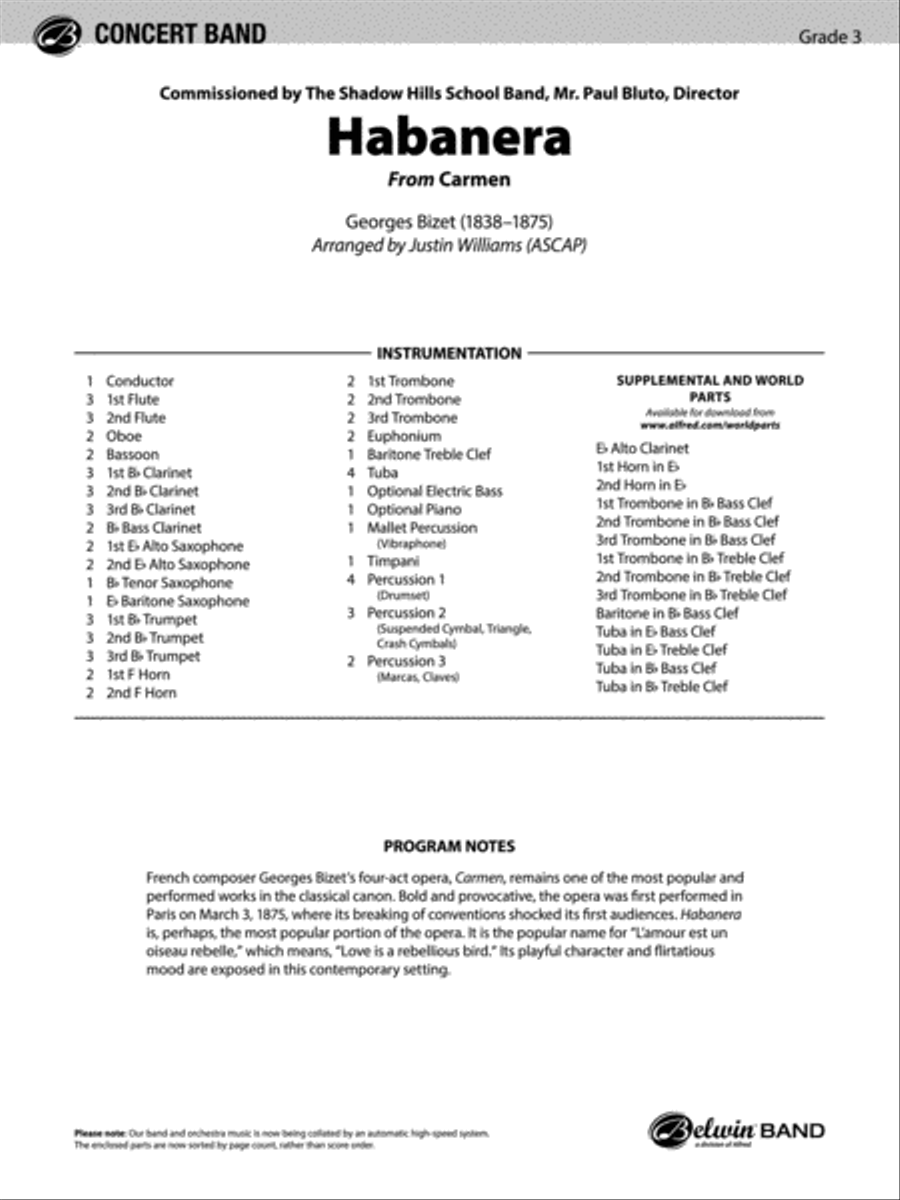 Habanera: Score Concert Band scores gallery preview page 1