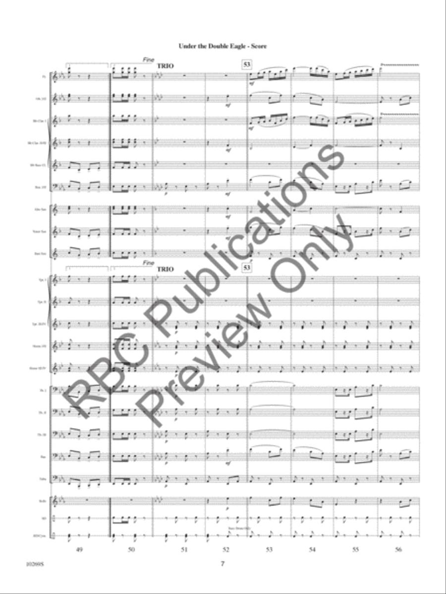 Under The Double Eagle (Score) Concert Band scores gallery preview page 10