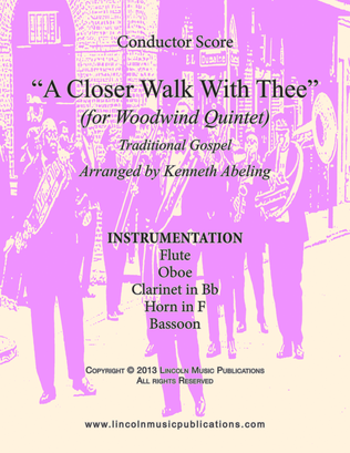 Book cover for A Closer Walk With Thee (for Woodwind Quintet)